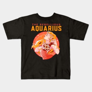 Aquarius Zodiac Sign The Rebel Kids T-Shirt